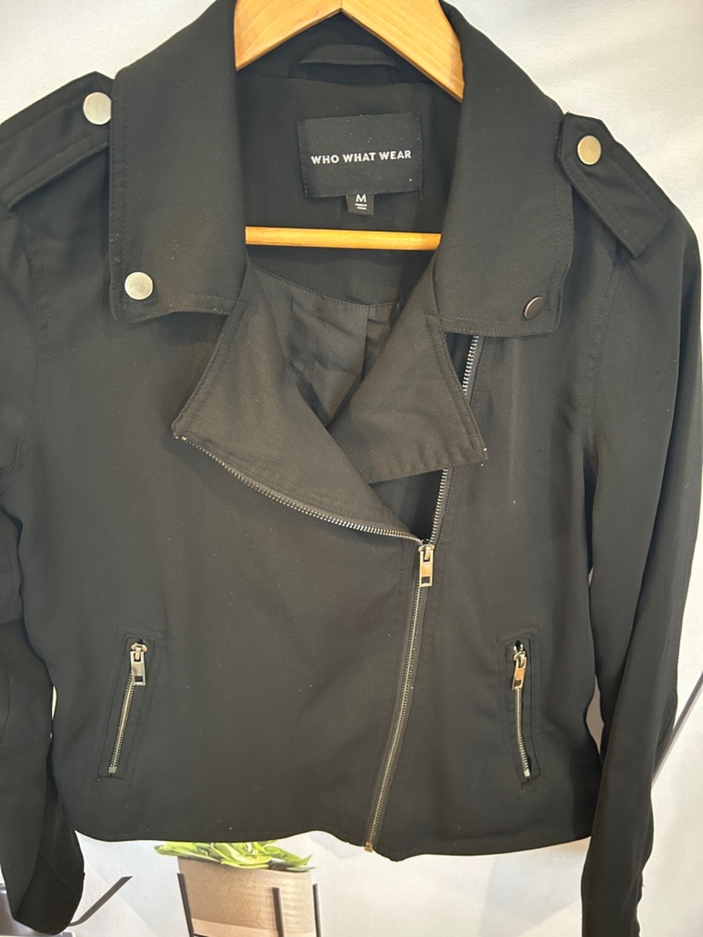 Who What Wear Black Asymmetrical Zip Jacket